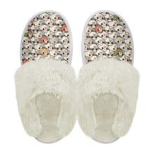 Load image into Gallery viewer, Cotton slippers with fur edges
