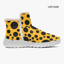 Load image into Gallery viewer, Yellow with Black dots- Fur Zipper Up Boots
