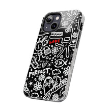 Load image into Gallery viewer, Doodle Love Tough Phone Case — Black &amp; White Cute Graphic Protection
