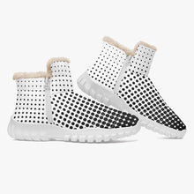 画像をギャラリービューアに読み込む, White with Black dots- Fur Zipper Up Boots
