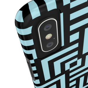 Square chevron Blue-Tough Phone Cases