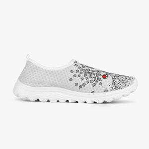 Tree in white- Women's Slip-On Mesh