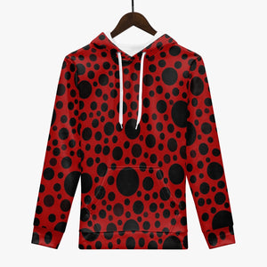 Red with black dots-Unisex Trending Hoodie