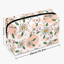 Load image into Gallery viewer, Spring Daisy in Pink-Large Capacity Travel Makeup Bag
