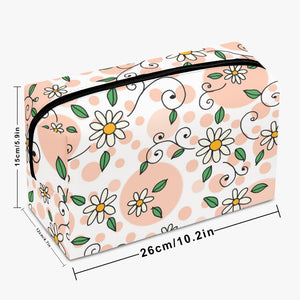 Spring Daisy in Pink-Large Capacity Travel Makeup Bag