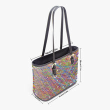 Load image into Gallery viewer, 586. Large -Leather Tote Bag Rainbow Threads
