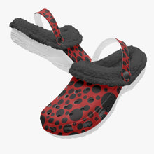 Load image into Gallery viewer, Red with black dots-Lined Clogs
