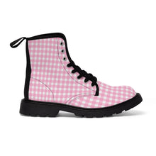 Load image into Gallery viewer, Pink checker -Women&#39;s Canvas Boots
