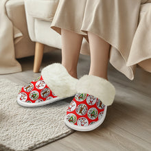 Load image into Gallery viewer, Cotton slippers with fur edges
