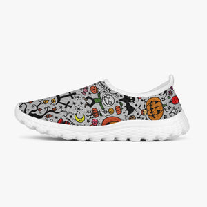 292. Women's Slip-On Mesh Running Shoes Halloween-slip on