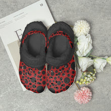 Load image into Gallery viewer, Red with black dots-Lined Clogs
