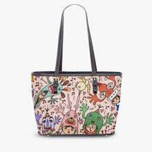 画像をギャラリービューアに読み込む, 586. Large- Leather Tote Bag You are not alone pink
