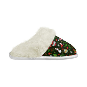 Cotton slippers with fur edges