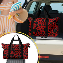 Load image into Gallery viewer, 'Red with Black dots' Weekender Bag

