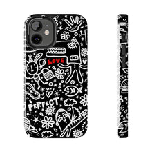 Load image into Gallery viewer, Doodle Love Tough Phone Case — Black &amp; White Cute Graphic Protection
