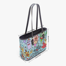 画像をギャラリービューアに読み込む, 586. Large -Leather Tote Bag You are not alone blue
