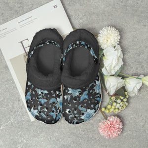 Blue flower-Lined  Clogs