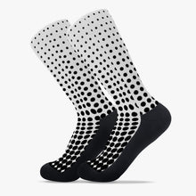 Load image into Gallery viewer, White with black dots- Reinforced Sports Socks
