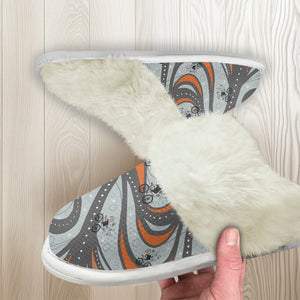 Cotton slippers with fur edges