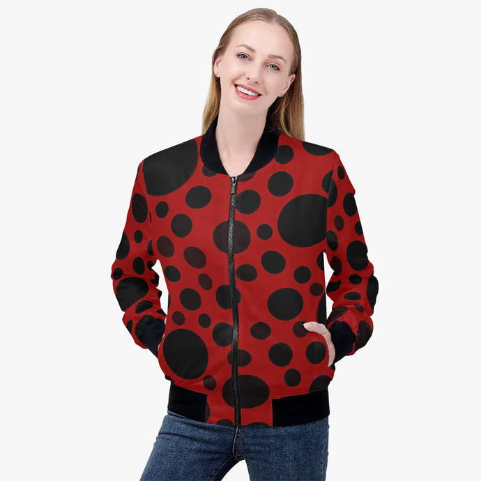 Red with black dots-Trending Women’s Jacket