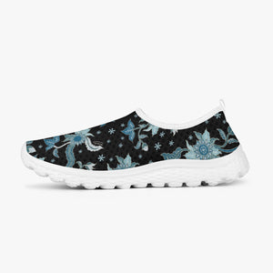 Blue Flower-Women's Slip-On