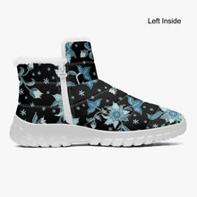 Load image into Gallery viewer, Blue flower- Fur Zipper Up Boots
