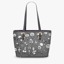 Load image into Gallery viewer, 586. Large -Leather Tote Bag Friends on the Earth
