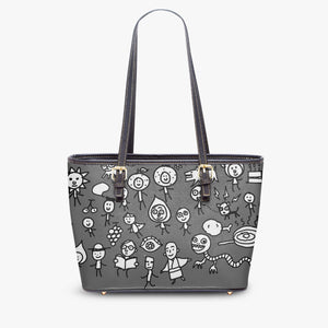 586. Large -Leather Tote Bag Friends on the Earth