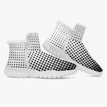 画像をギャラリービューアに読み込む, White with Black dots- Fur Zipper Up Boots
