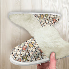 Load image into Gallery viewer, Cotton slippers with fur edges
