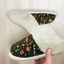 Load image into Gallery viewer, Cotton slippers with fur edges
