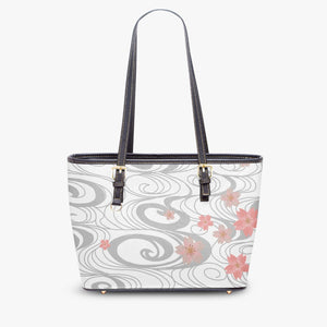 586. Large Leather Tote Bag for Women Yozakura white