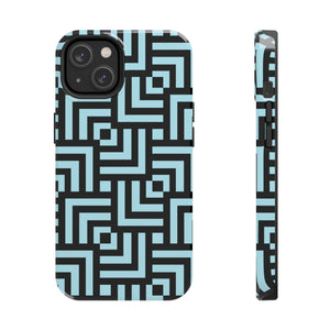 Square chevron Blue-Tough Phone Cases