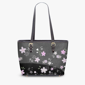 586. Large Leather Tote Bag for Women Yozakura black