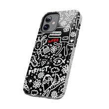 Load image into Gallery viewer, Doodle Love Tough Phone Case — Black &amp; White Cute Graphic Protection
