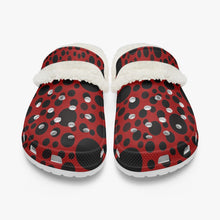 Load image into Gallery viewer, Red with black dots-Lined Clogs
