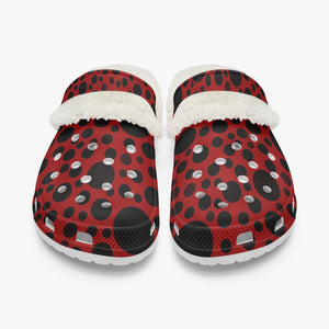 Red with black dots-Lined Clogs