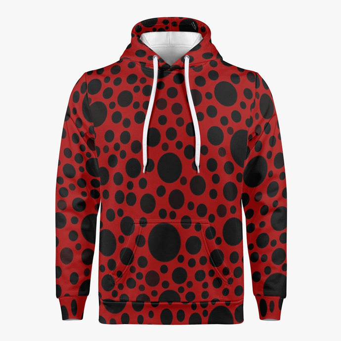 Red with black dots-Unisex Trending Hoodie