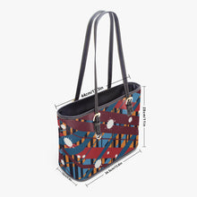 Load image into Gallery viewer, 586. Large- Leather Tote Bag Ribbons
