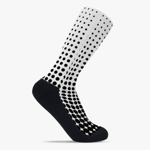 White with black dots- Reinforced Sports Socks