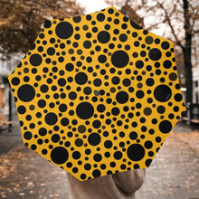 画像をギャラリービューアに読み込む, Yellow with Black dots -Automatic Folding Umbrella
