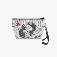 画像をギャラリービューアに読み込む, 288. Zipper Bag with Wrist Strap Koi Fish white
