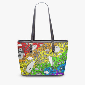 586. Large- Leather Tote Bag Dream in Rainbow