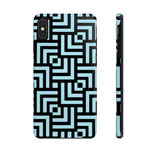 Square chevron Blue-Tough Phone Cases