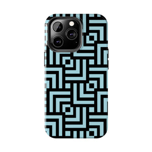 Square chevron Blue-Tough Phone Cases