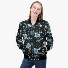 画像をギャラリービューアに読み込む, Blue flower -Trending Women’s Jacket
