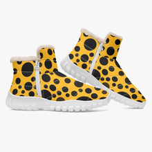 Load image into Gallery viewer, Yellow with Black dots- Fur Zipper Up Boots
