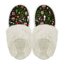 Load image into Gallery viewer, Cotton slippers with fur edges
