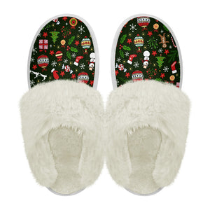 Cotton slippers with fur edges