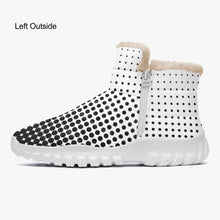 Load image into Gallery viewer, White with Black dots- Fur Zipper Up Boots
